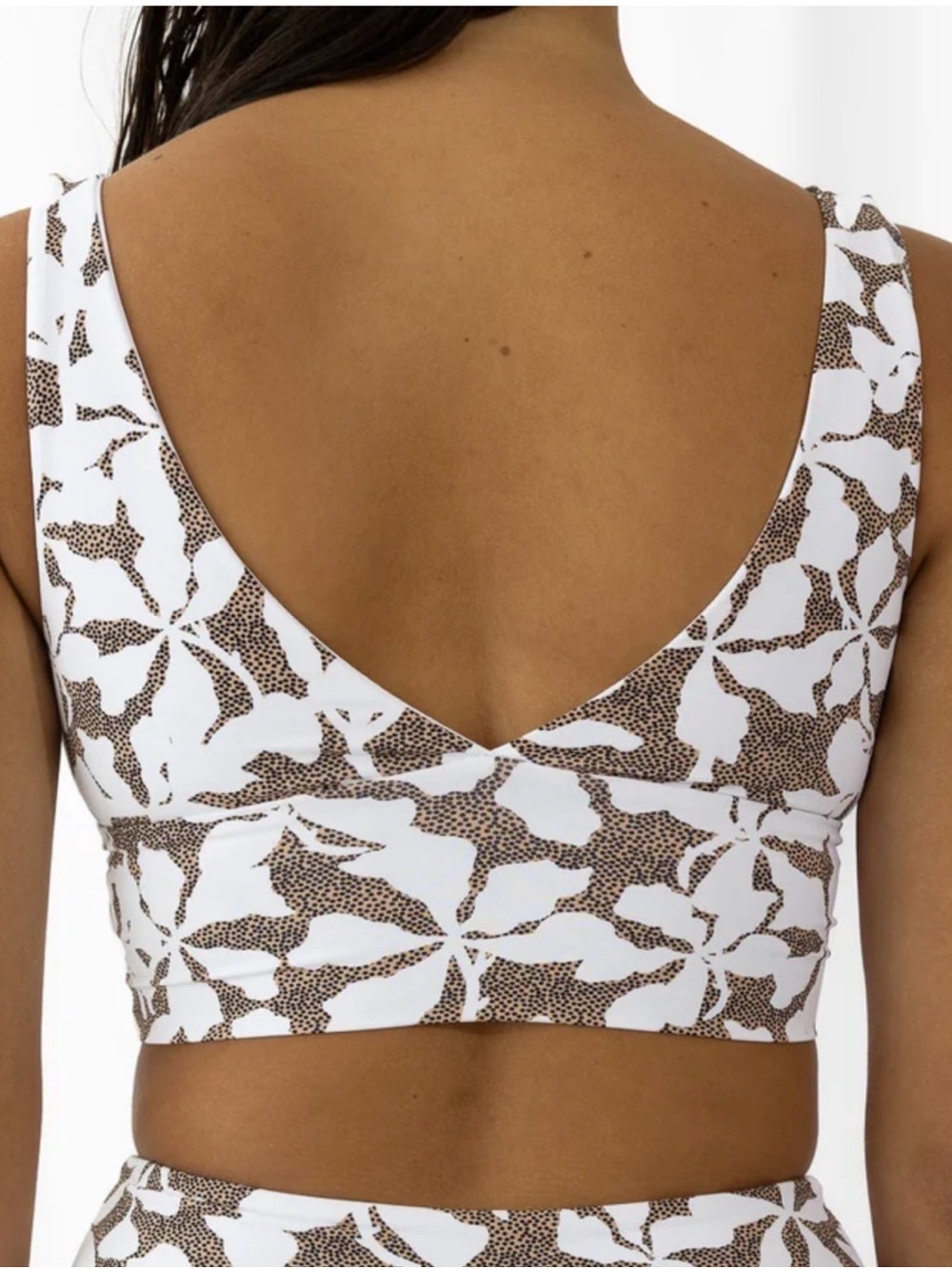 Surf Bra Oasis - White & Brown Floral Print - Picture 2 of 3